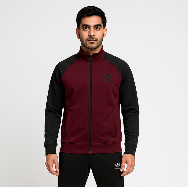 Adidas Men’s Scuba Maroon & Black – Sports Tracksuit